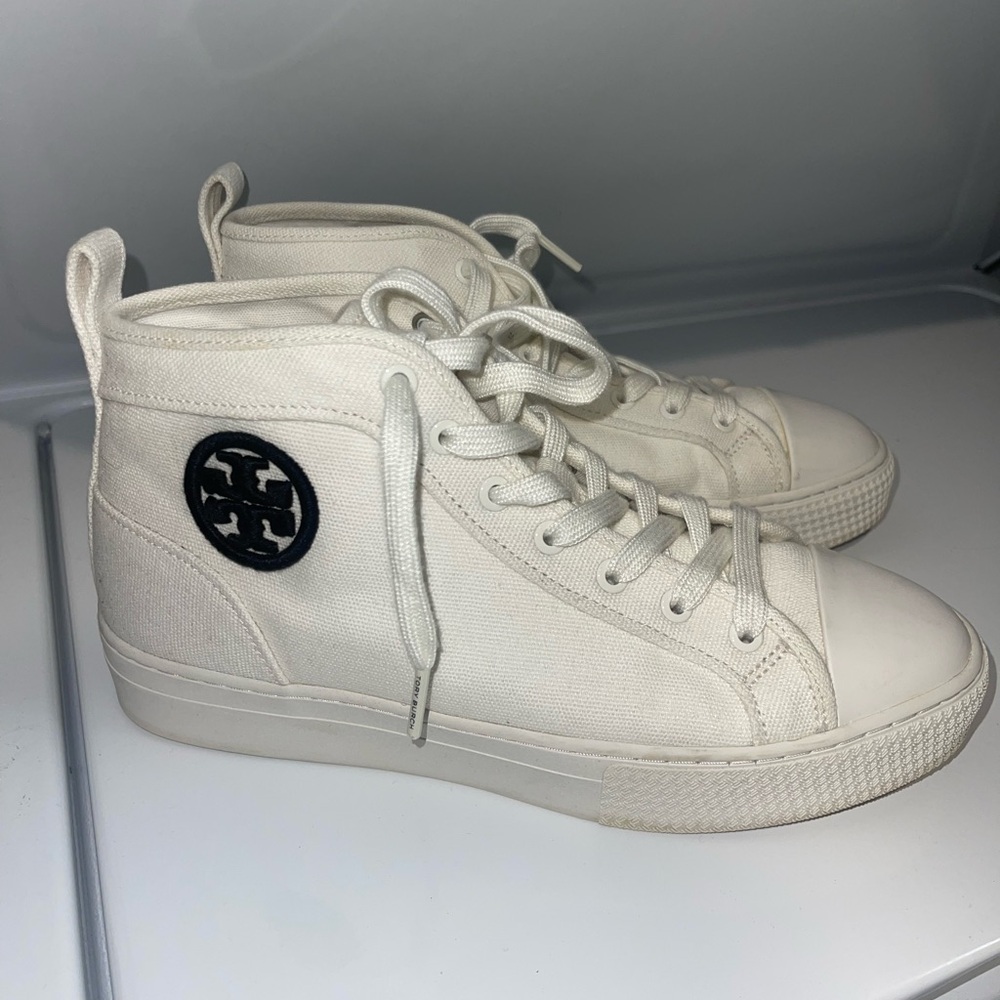 Tory Burch White High-Top Sneakers